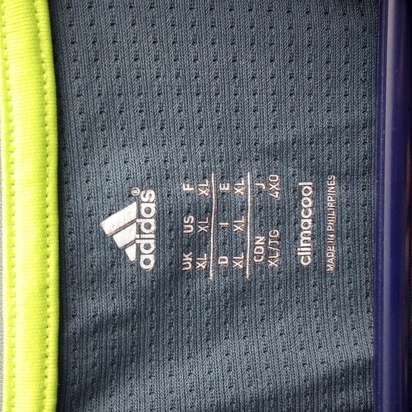 Adidas Men's Gray and Green Athletic Shirt - Picture 2 of 4